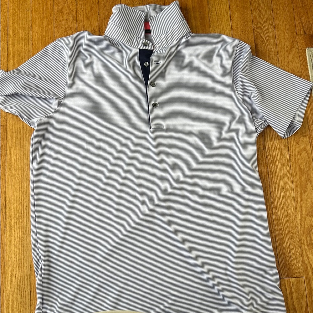 Men's Striped Polo Shirt - Blue
